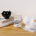 cat food bowl slant transparent single bowl